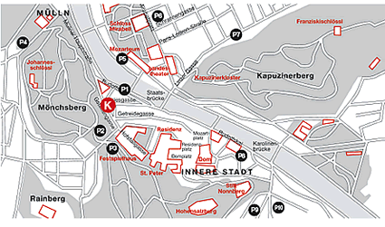 Standort der Kavernen 1595 im Herzen von Salzburg